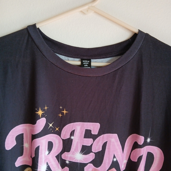 NWOT Shein Black Trend Sleep Shirt Size 1XL - Picture 5 of 10